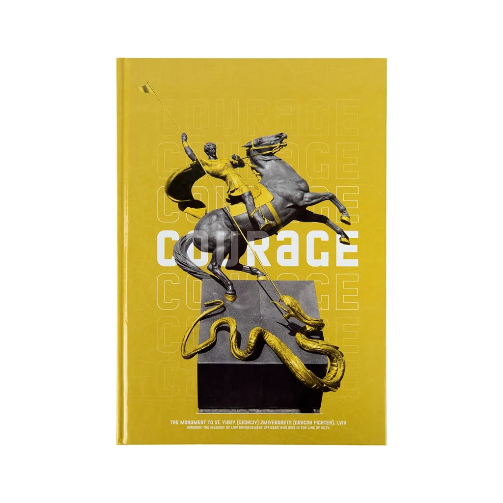 Записна книга Axent Courage А4, 96 аркушів, клітинка, жовта (8422-552-A)