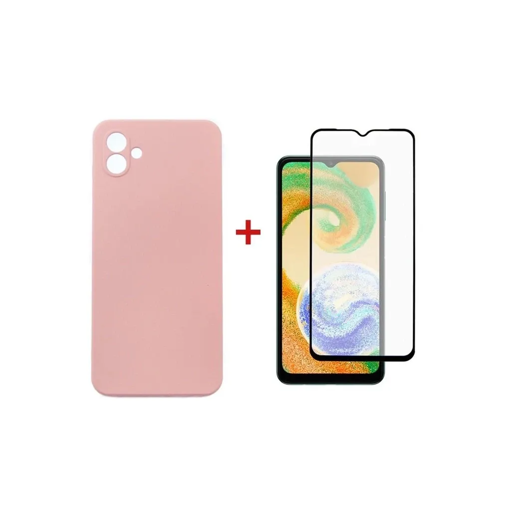 Чехол для смартфона Dengos Samsung Galaxy A04e Case + Glass (Pink) (DG-KM-76)