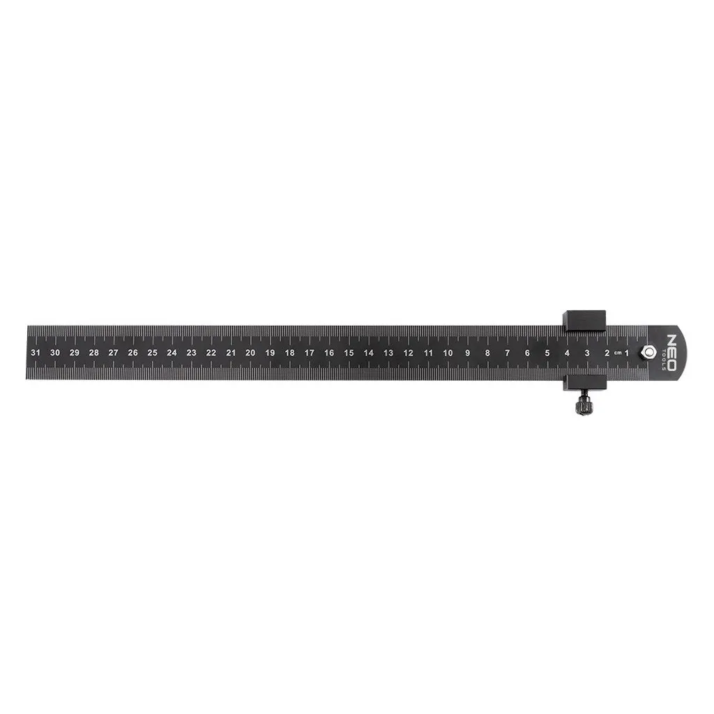 Лінійка Neo Tools з блоком позиціонування, нержавіюча сталь, 30 см (72-200)