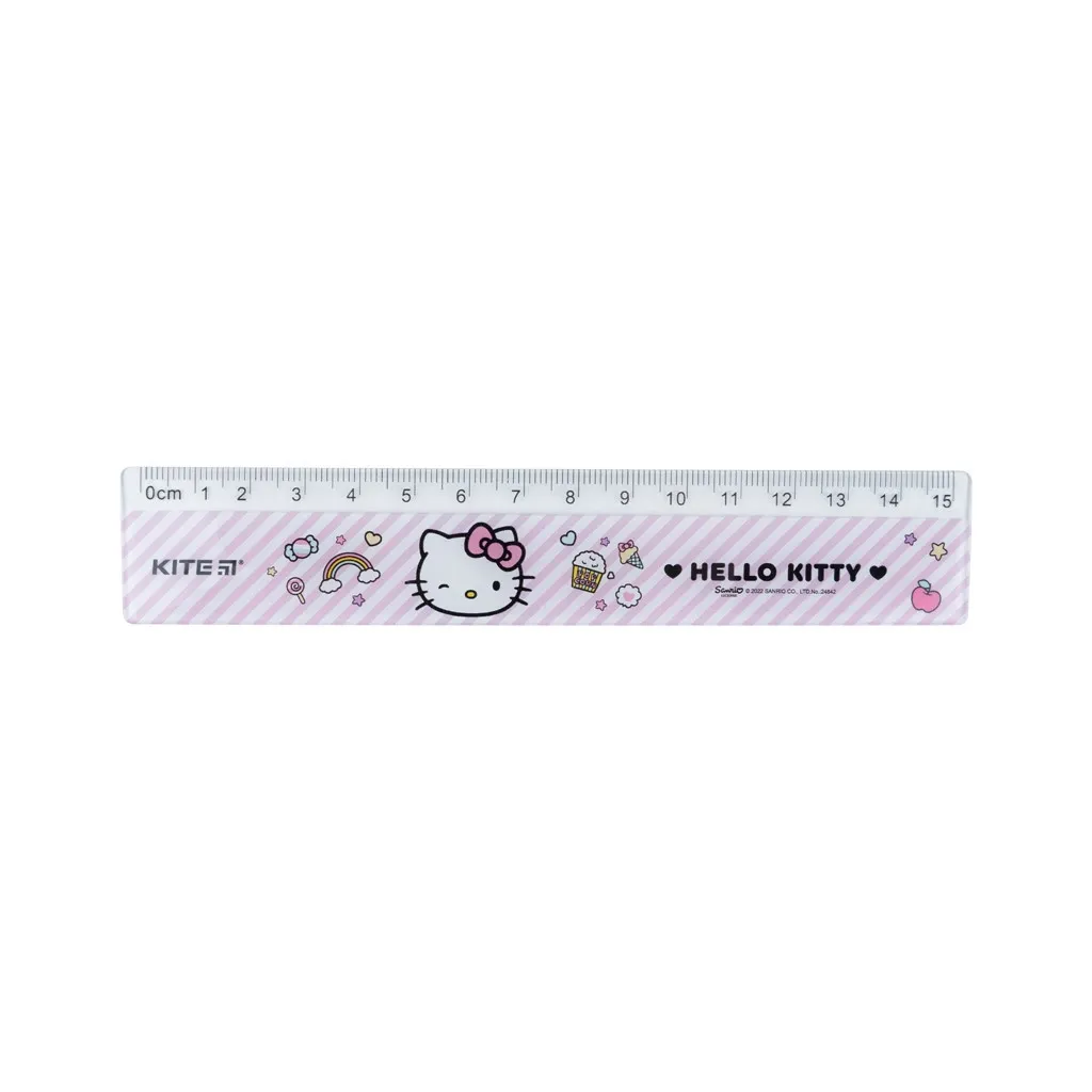 Лінійка Kite пластикова Hello Kitty, 15 см (HK22-090)