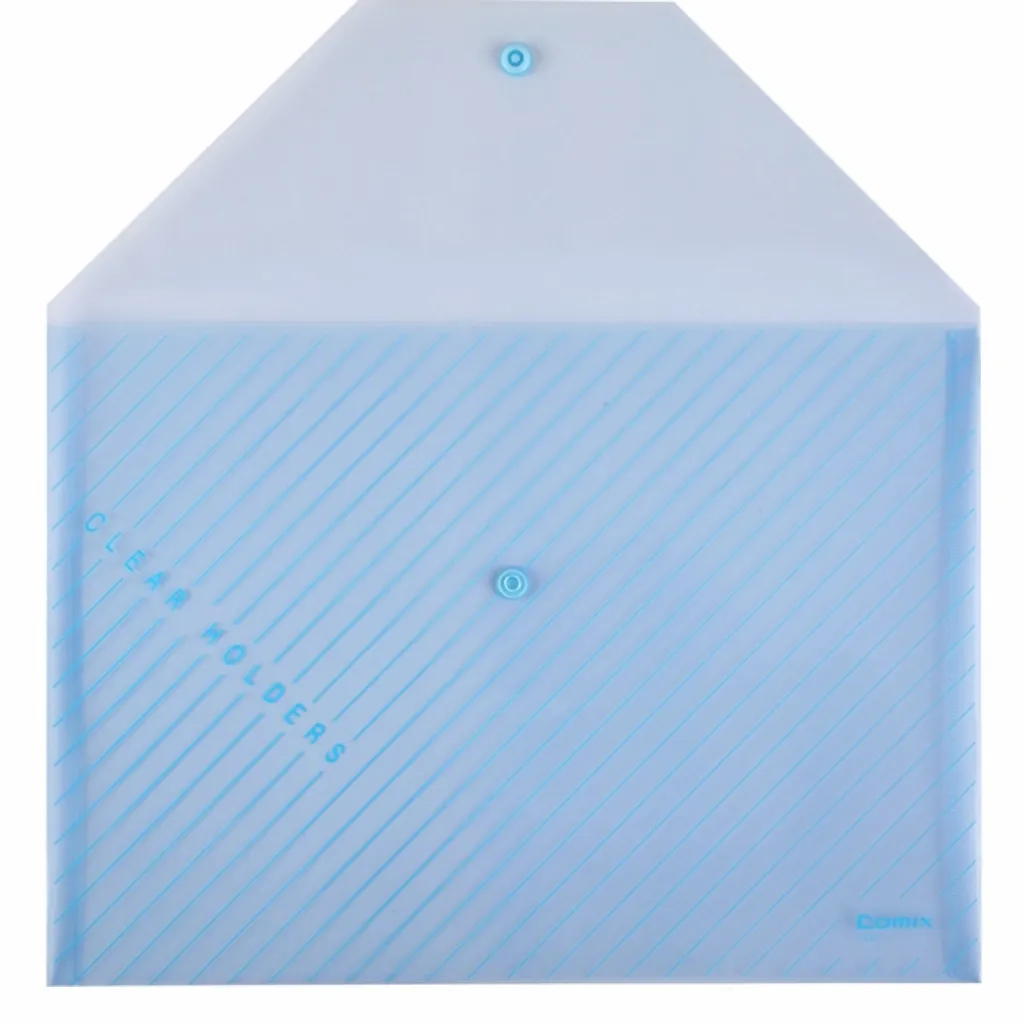 Папка - конверт Comix А4, прозрачна синя (FOLD-COM-C330-BL)
