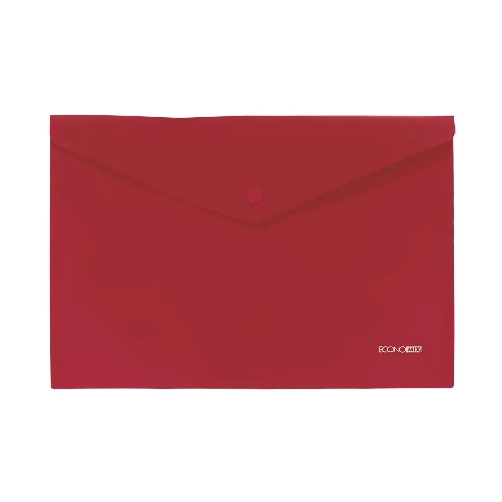 Папка - конверт Economix А4 180 мкм, непрозора, фактура "помаранч", червона (E31305-53)