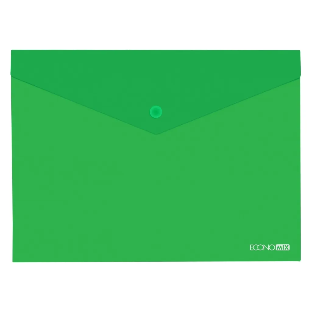 Папка - конверт Economix А5 180 мкм прозрачна, фактура "глянець", зелена (E31316-04)