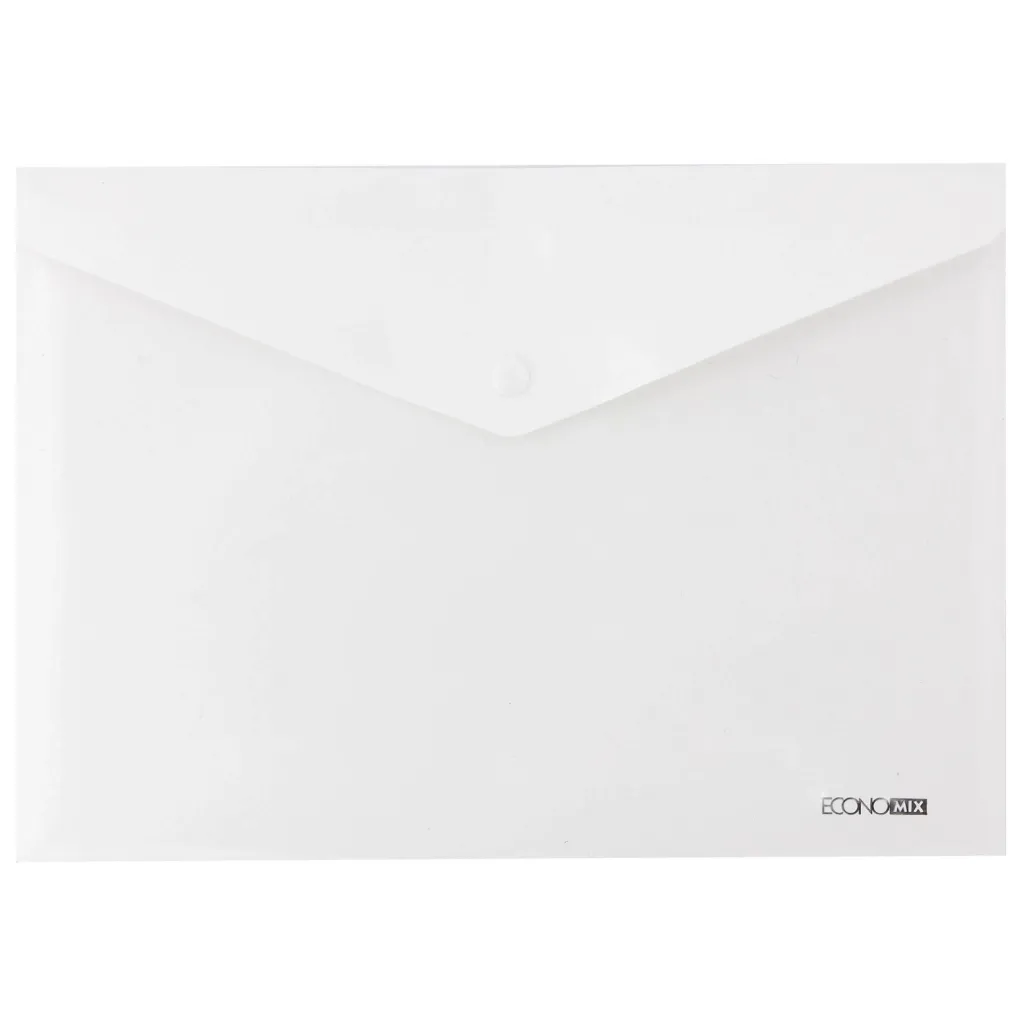Папка - конверт Economix В5 180 мкм прозора, фактура "глянець", біла (E31302-14)