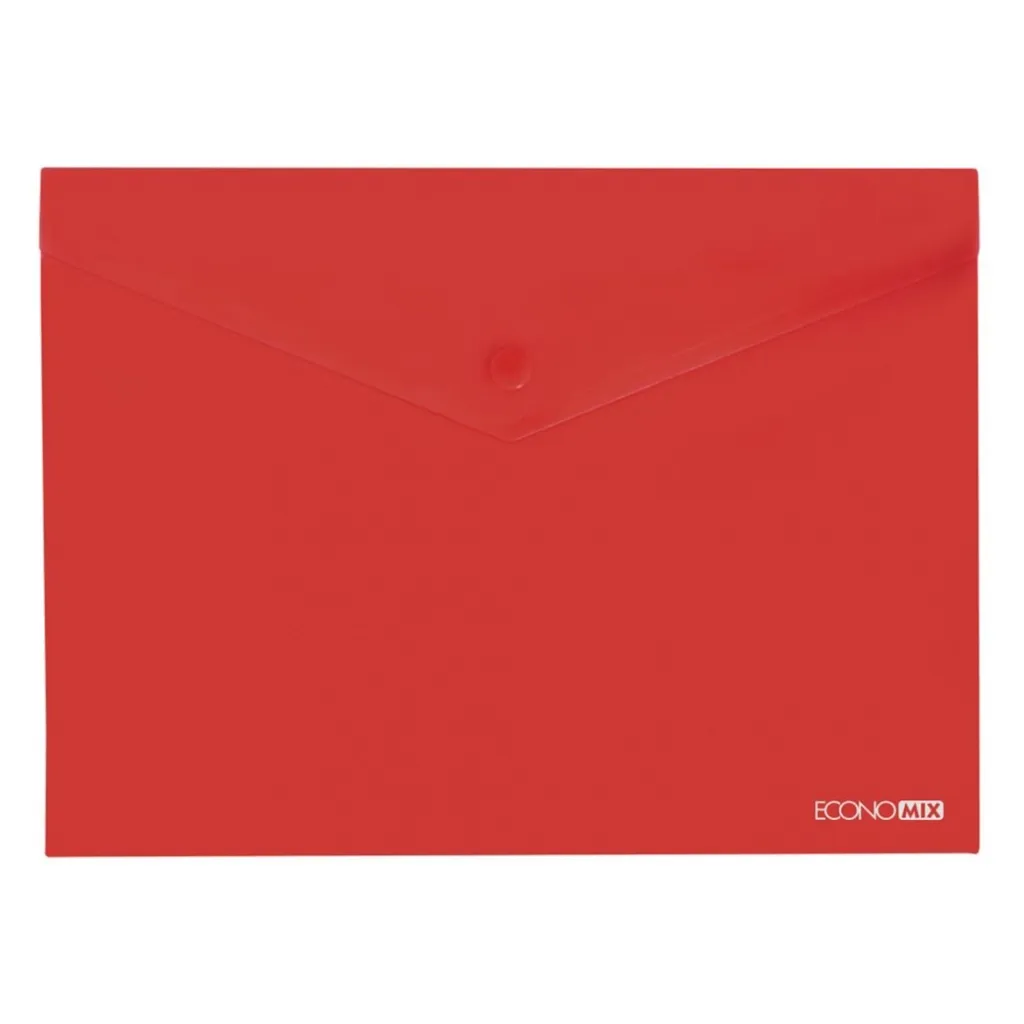 Папка - конверт Economix В5 180 мкм прозрачна, фактура "глянець", червона (E31302-03)