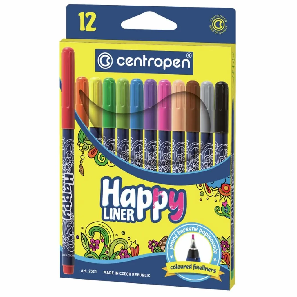 Лайнер Centropen набір Happy Liners 0.3 мм 12 шт 12 кольорів (2521)