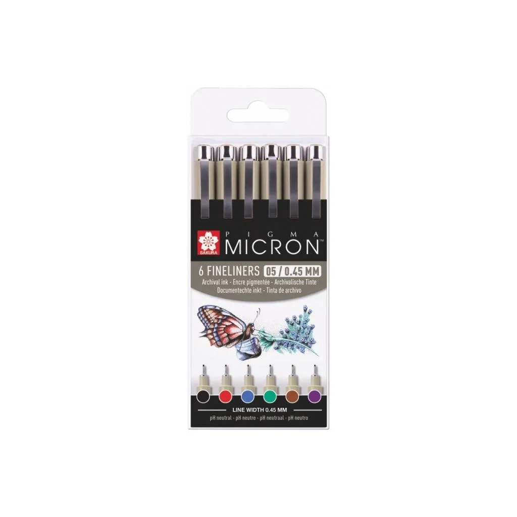  Sakura Набор Pigma Micron 05 BASIC 6 цветов (8712079421755)