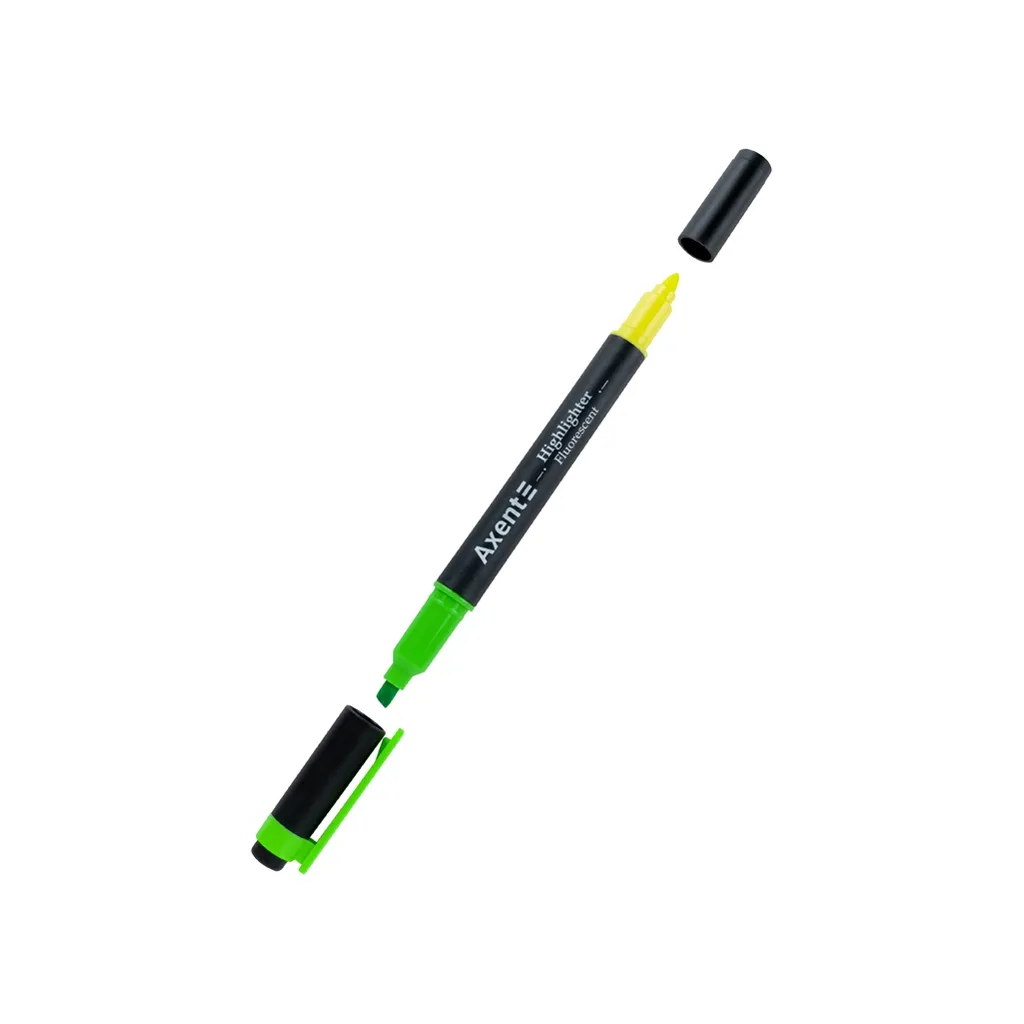  Axent Highlighter Dual 2-4 мм клиновидный зеленый+желтый (2534-04-A)