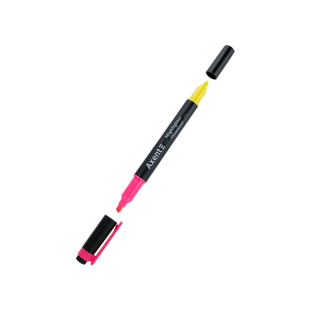  Axent Highlighter Dual 2-4 мм клиновидный розовый+желтый (2534-10-A)