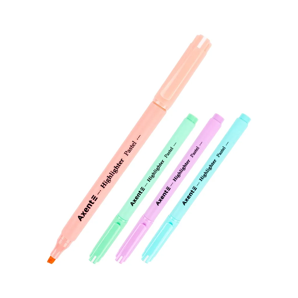  Axent Highlighter Pastel 2-4 мм клиновидный из 4-х цветов (2533-40-A)