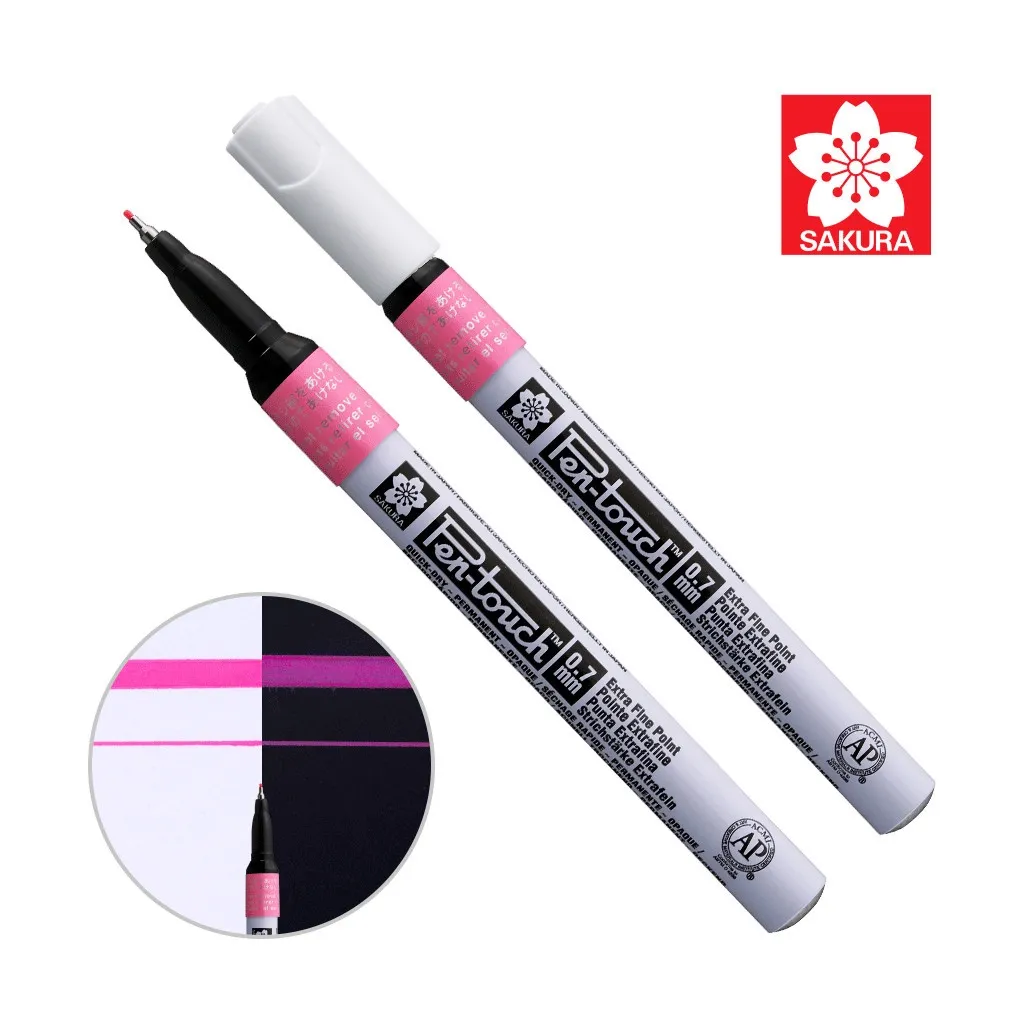 Маркер Sakura Pen-Touch Рожевий, флуоресцентний, тонкий (EXTRA FINE) 0.7мм (084511322684)