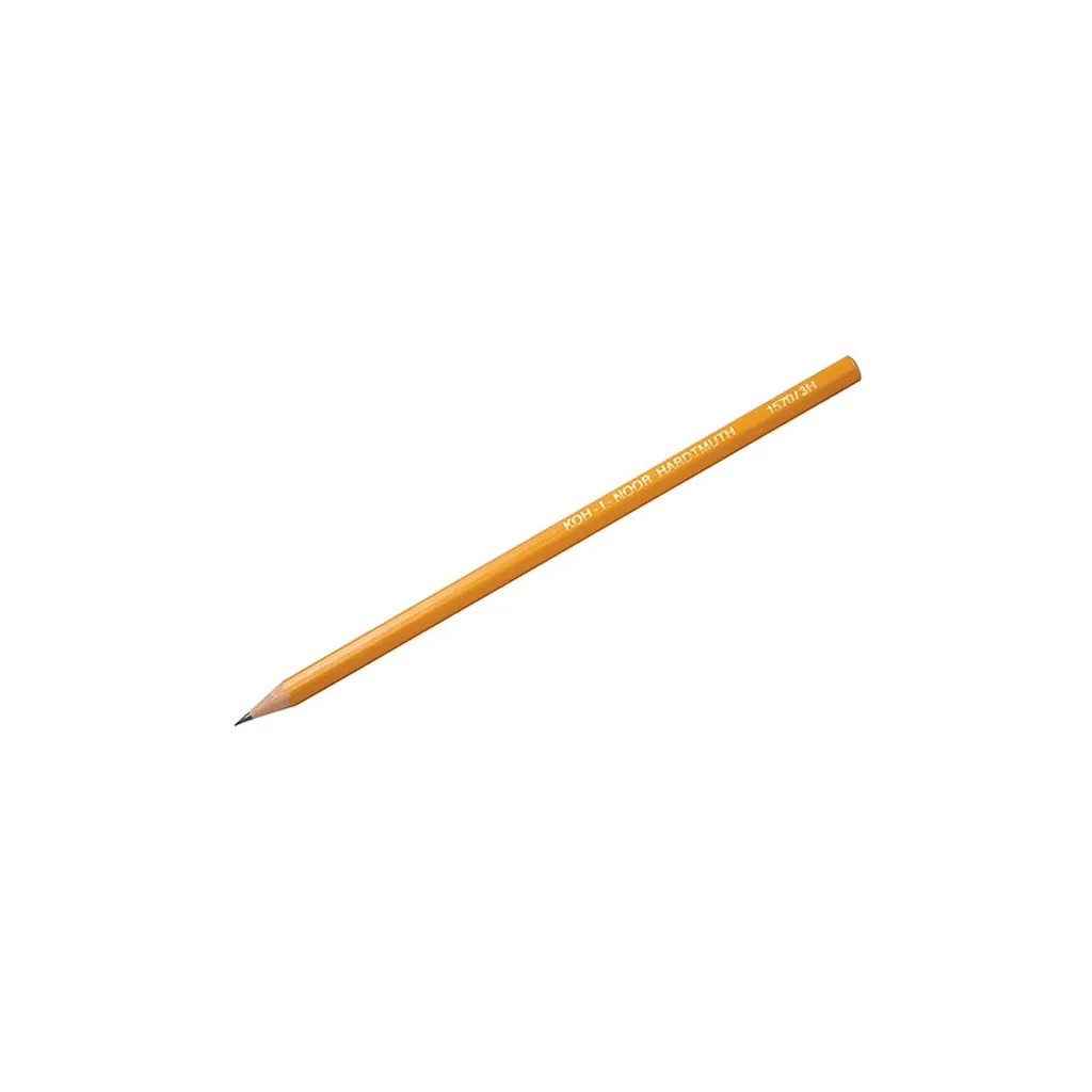 Олівець графітний Koh-i-Noor 3H без резинки корпус Жовтий (1570.3H)