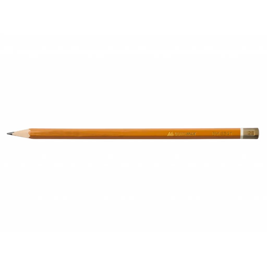 Олівець графітний Buromax Professional 2B без резинки Жовтий (BM.8541-12)