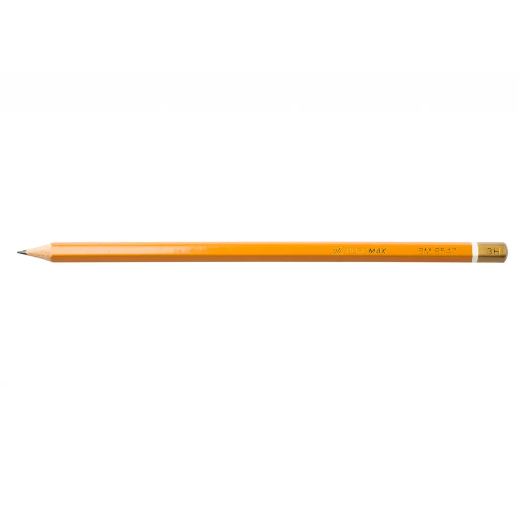 Олівець графітний Buromax Professional 3H без резинки Жовтий (BM.8547-12)
