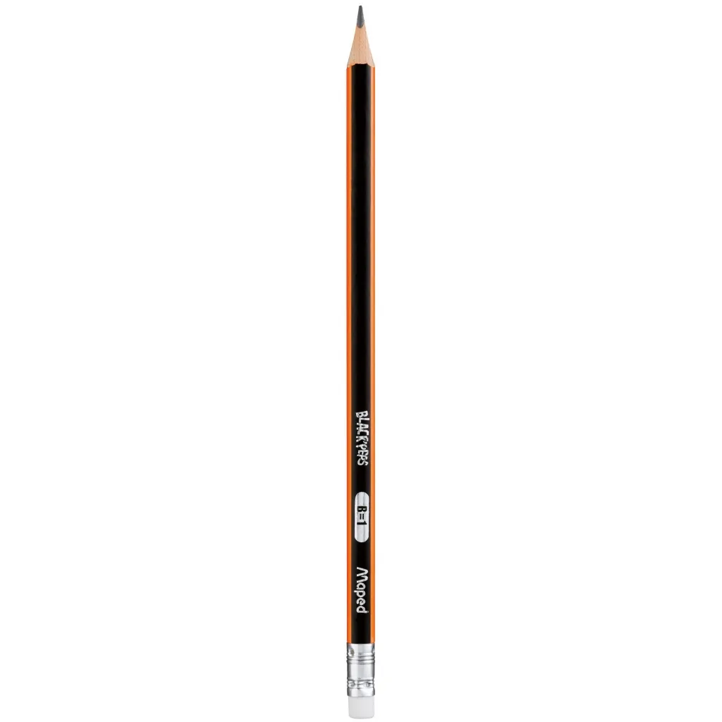 Олівець графітний Maped BLACK PEPS, B, з гумкою (MP.851724)
