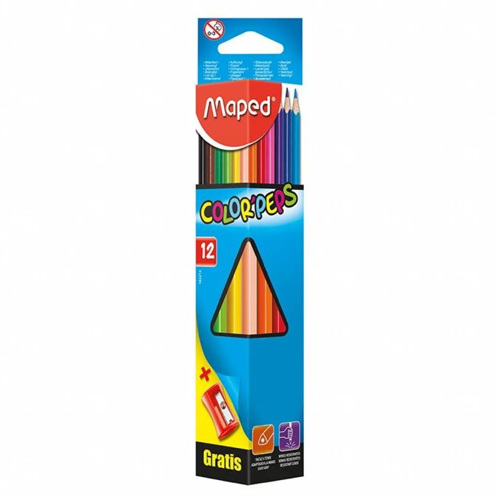 Карандаш цветный Maped Color Peps Classic 12 цветов + точилка (MP.183213)