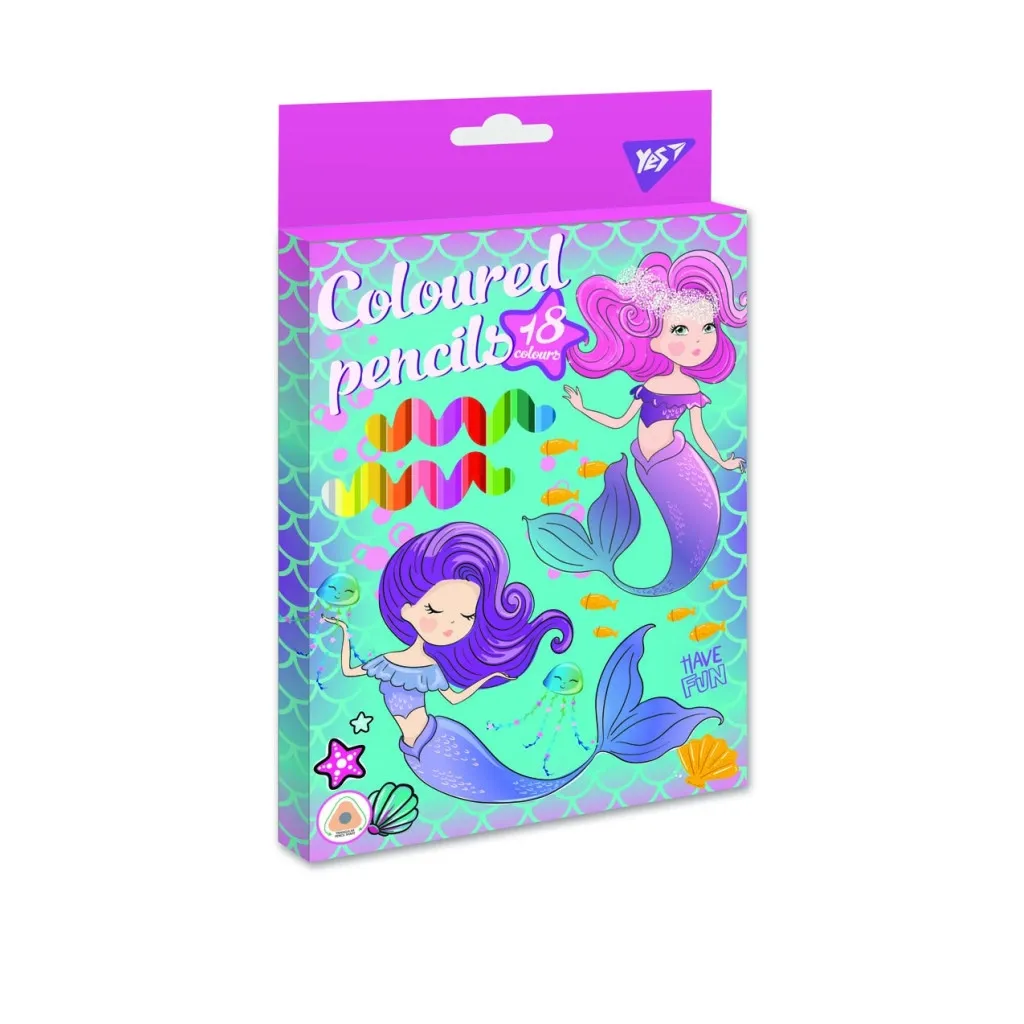 Карандаш цветный Yes Mermaid 18 кВ (290599)