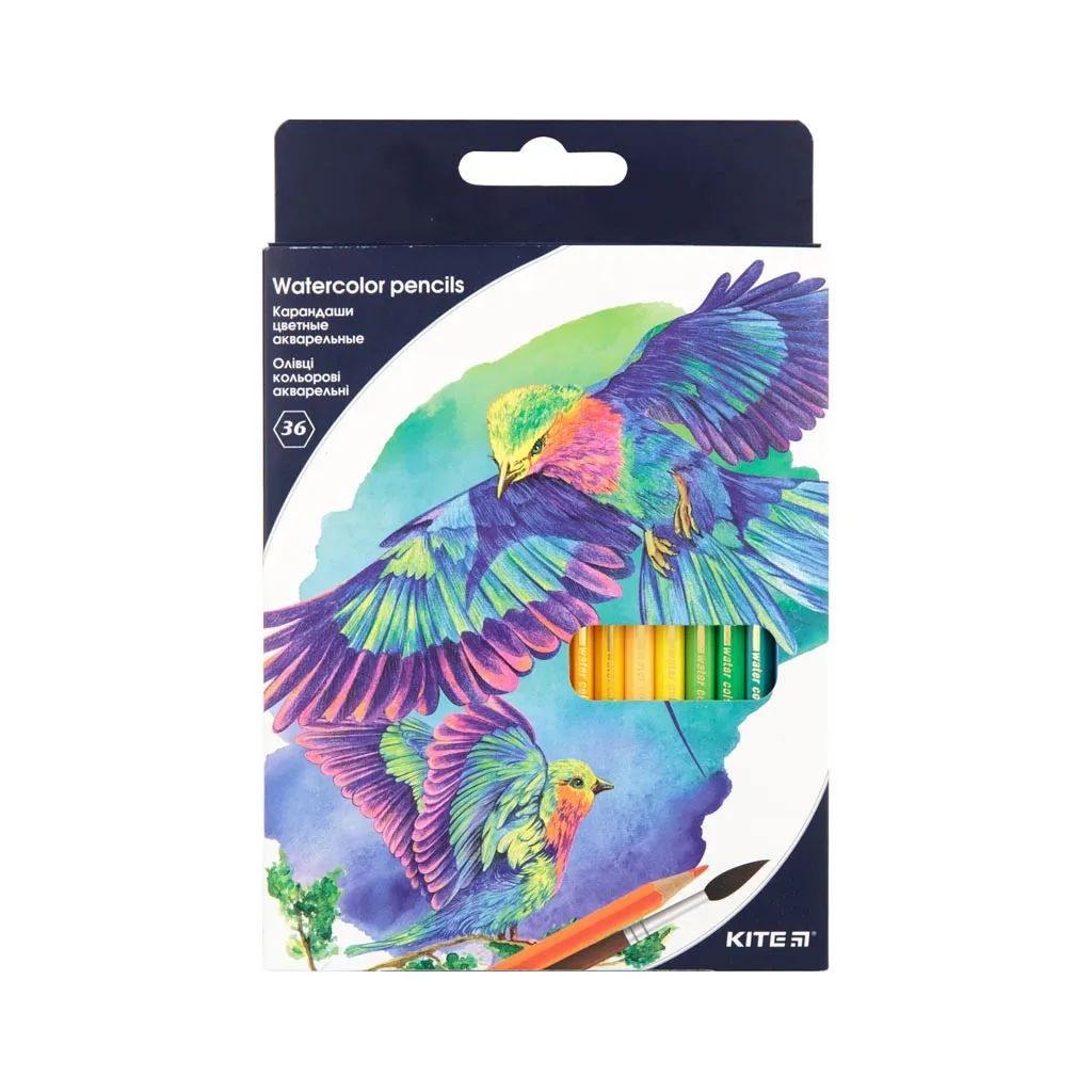 Карандаш цветный Kite Птицы акварельные 36 цветов (K18-1052)