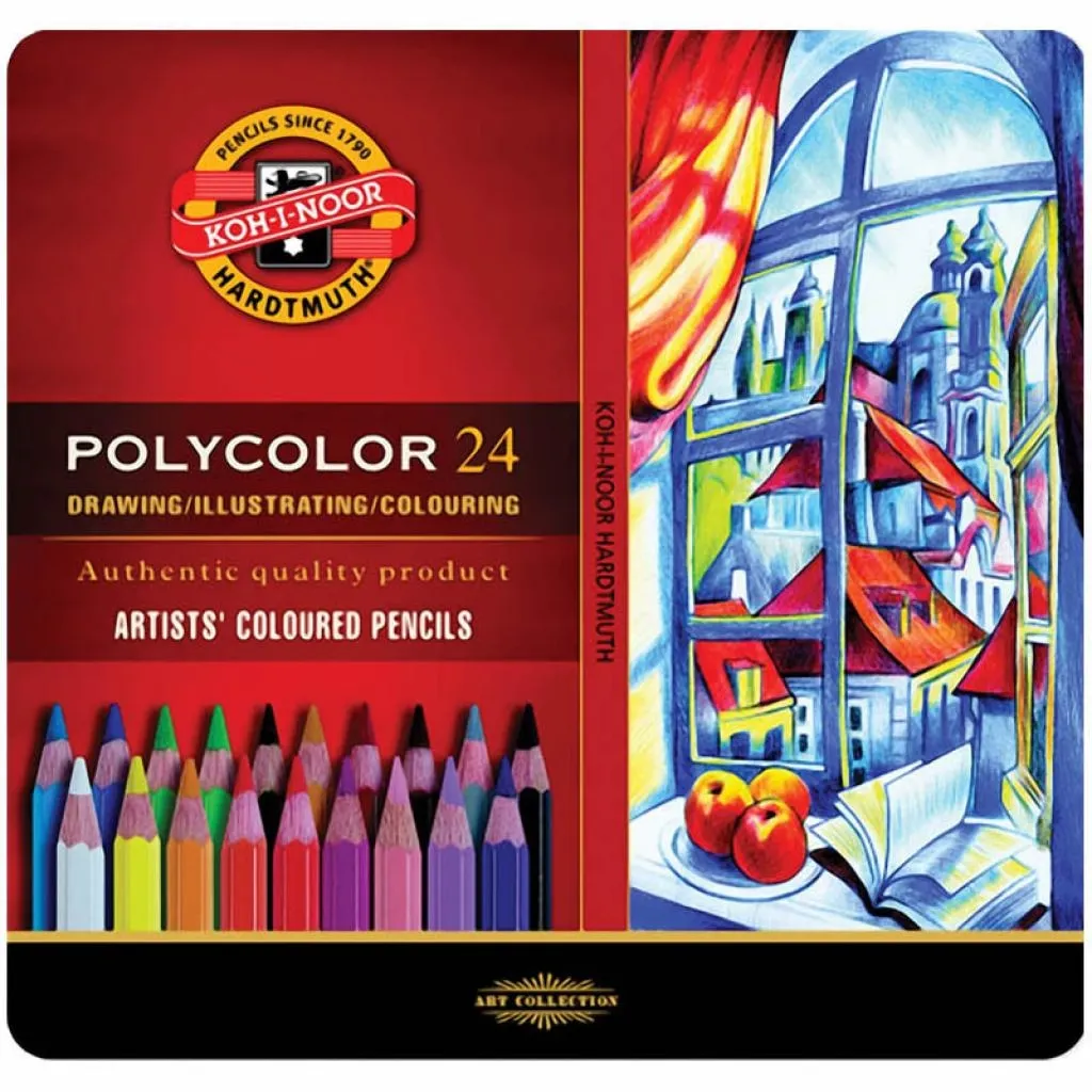 Карандаш цветный Koh-i-Noor Polycolor художественные металл. пенал 24 цветов (3824024002PL)