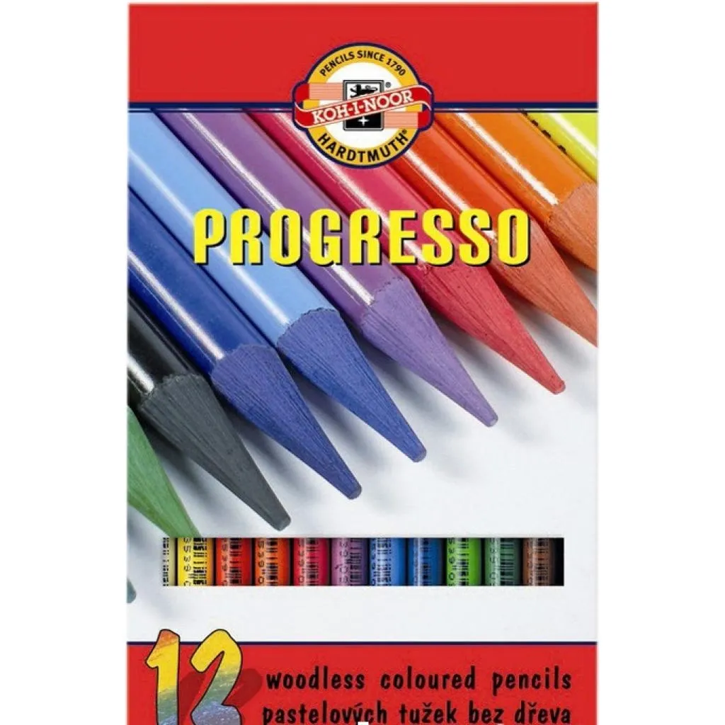 Олівцець кольоровий Koh-i-Noor Progresso бездревесние 12 кольорів (875601)