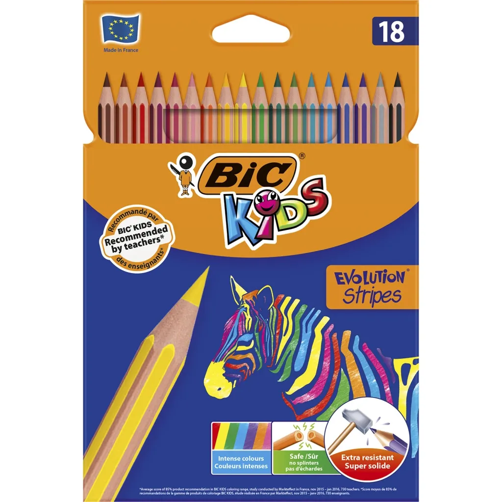 Карандаш цветный Bic Evolution Stripes 18 шт (bc950524)