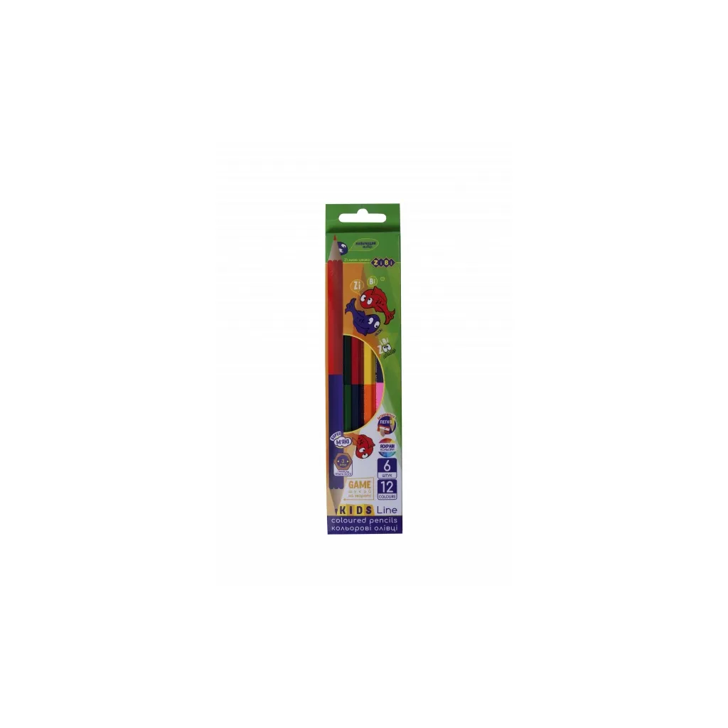 Олівцець кольоровий ZiBi Kids line Double 6 шт. 12 кольорів (ZB.2462)