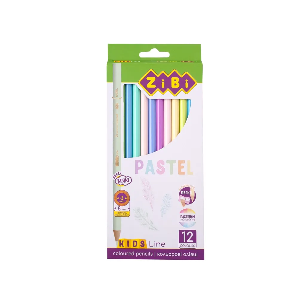 Карандаш цветный ZiBi Kids line Pastel, 12 шт (ZB.2470)