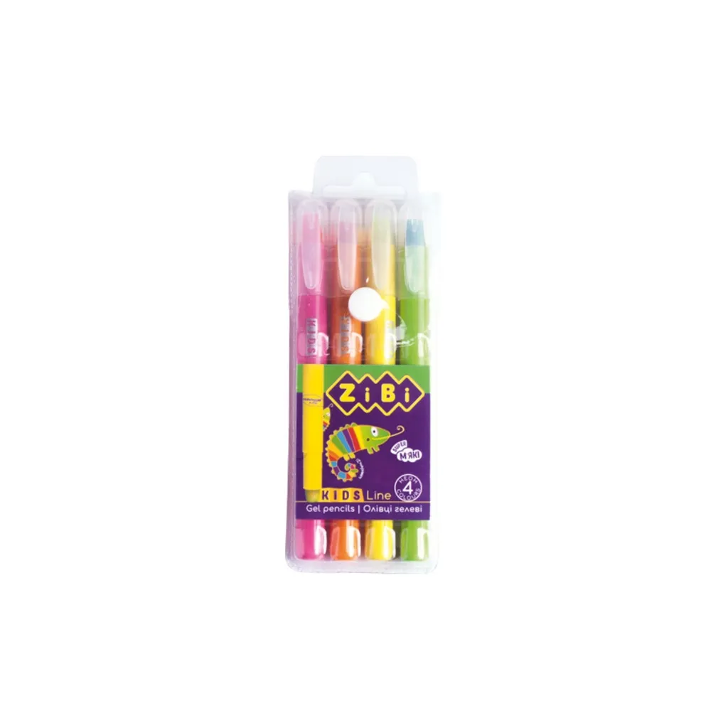 Карандаш цветный ZiBi Kids line Neon гелевые, 4 цвета (ZB.2496)