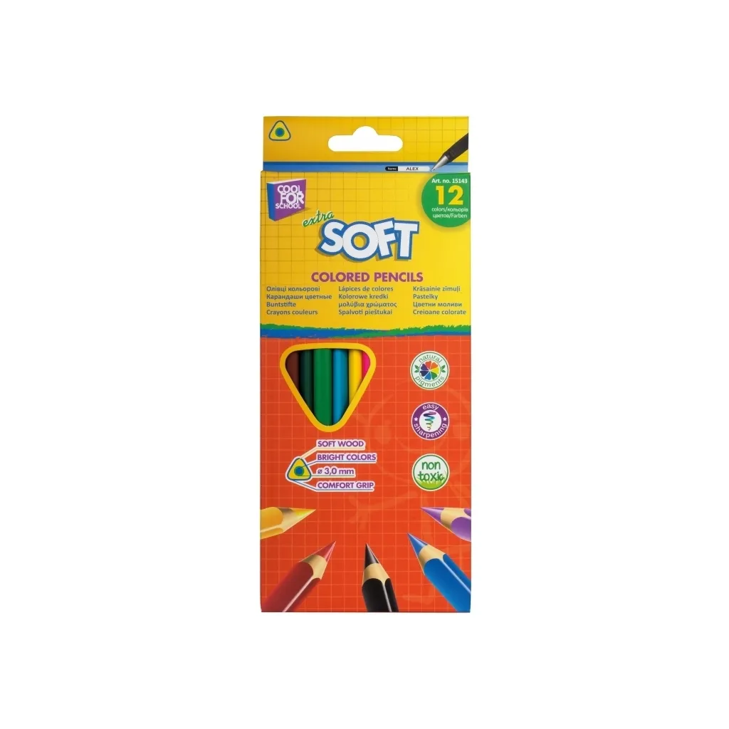 Олівцець кольоровий Cool For School Extra Soft 12 кольорів (CF15143)