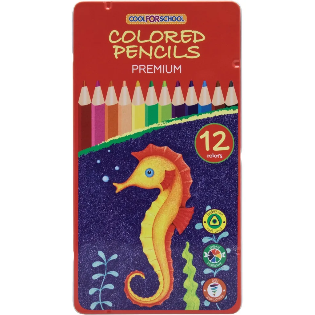 Олівцець кольоровий Cool For School Premium тригранні, 12 кольорів (CF15177)