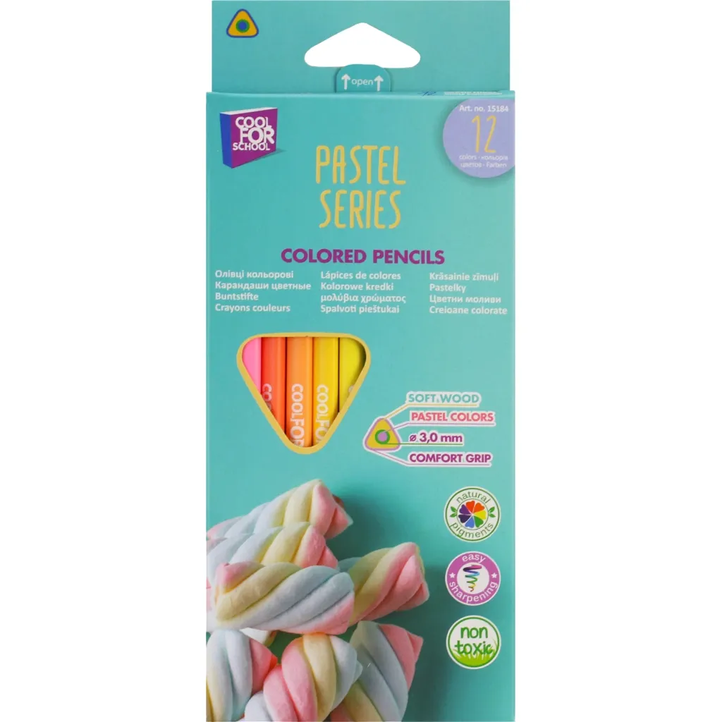 Карандаш цветный Cool For School Pastel Премиум 12 цветов (CF15184)