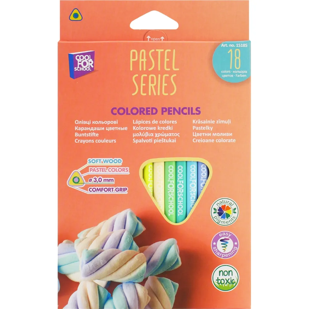 Олівцець кольоровий Cool For School Pastel Преміум 18 кольорів (CF15185)