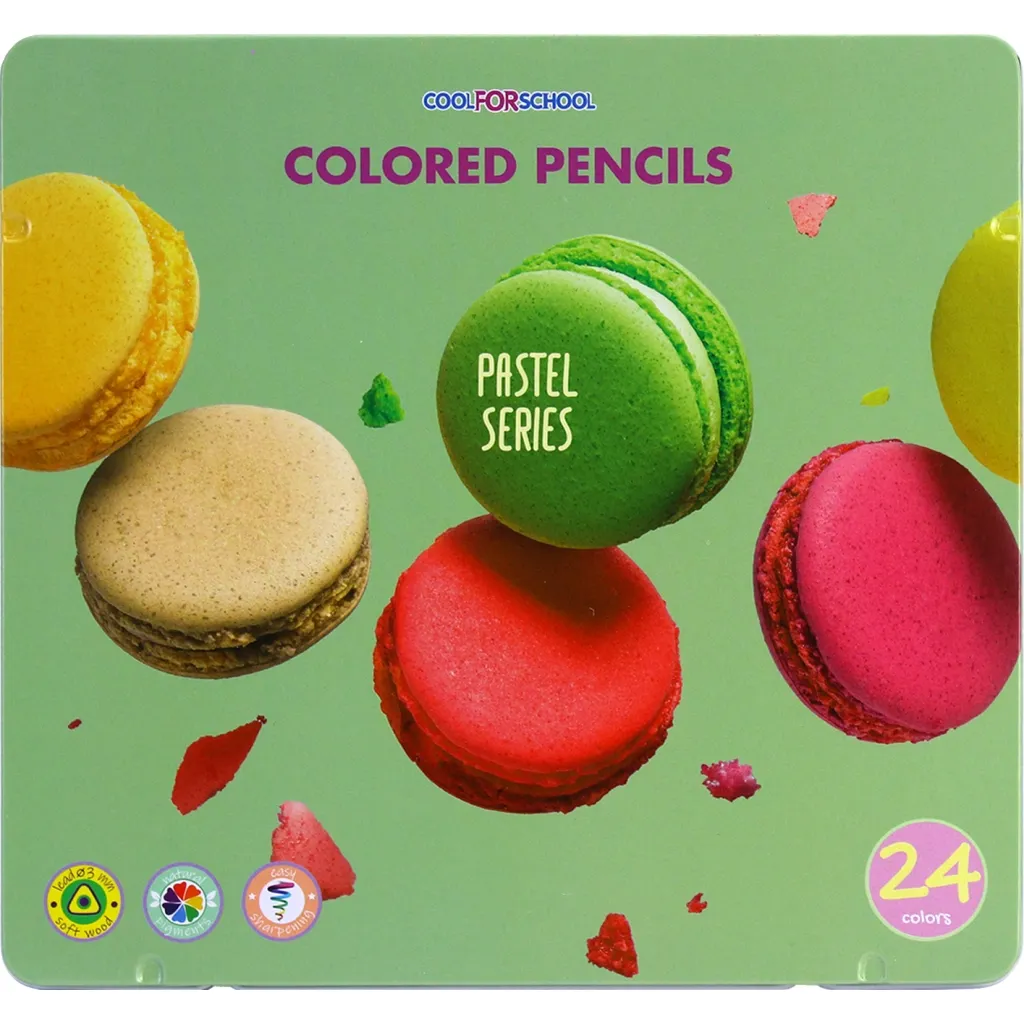 Олівцець кольоровий Cool For School Pastel Преміум в металевій коробці 24 кольори (CF15189)