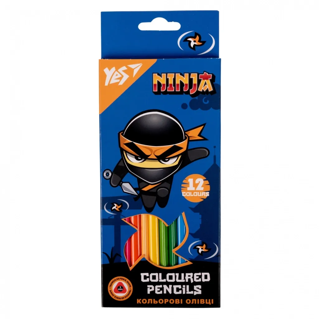 Олівцець кольоровий Yes 12 кіл Ninja (290703)
