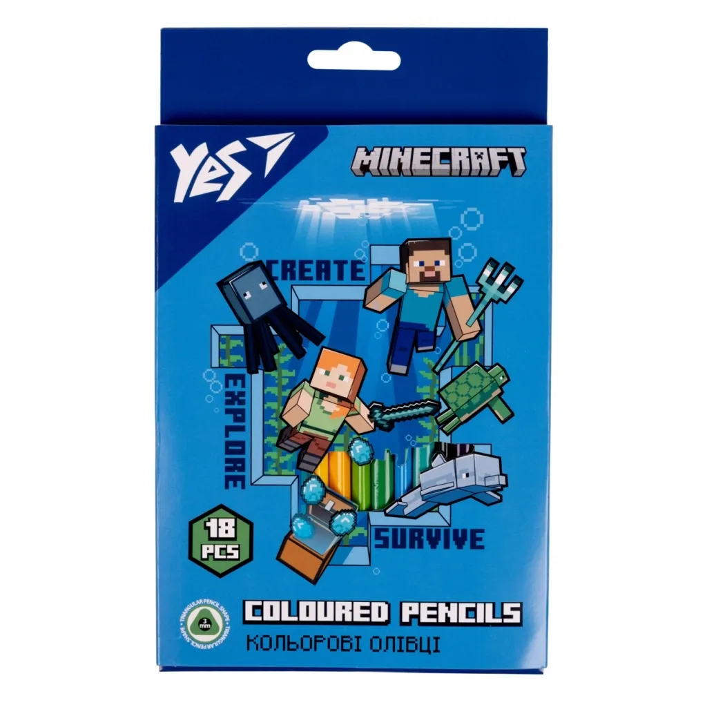 Олівцець кольоровий Yes 18 кіл Minecraft (290715)