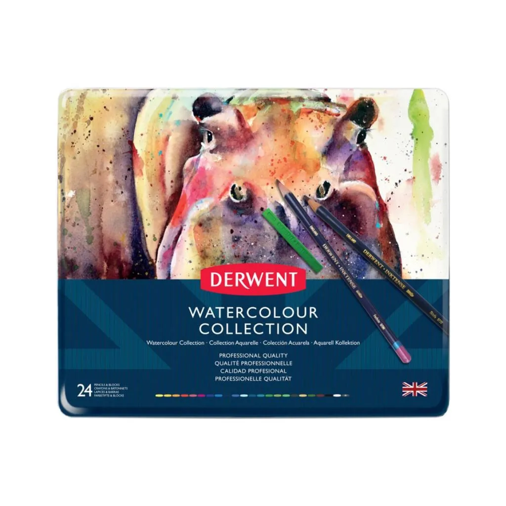 Карандаш цветный Derwent Watercolour Collection, акварельные 24 цв. в металл. коробке, (5028252097512)