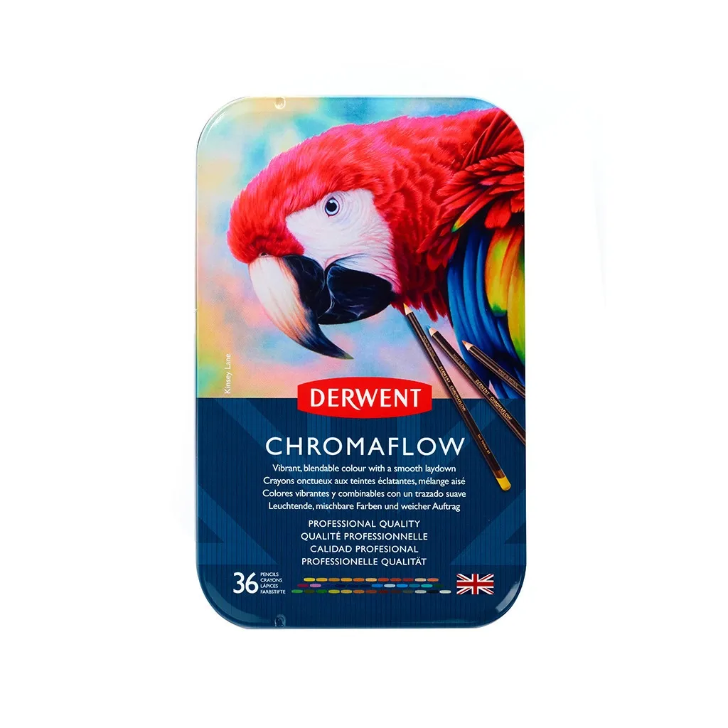 Карандаш цветный Derwent Chromaflow 36 цв. в металлическом пенале (5028252627498)