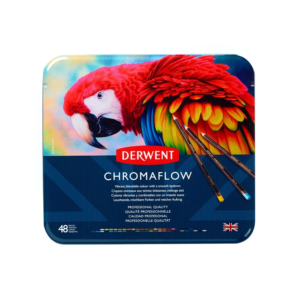 Олівцець кольоровий Derwent Chromaflow 48 кол. у металевому пеналі (5028252627511)