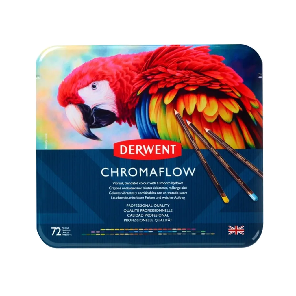 Карандаш цветный Derwent Chromaflow 72 цв. в металлическом пенале (5028252627535)