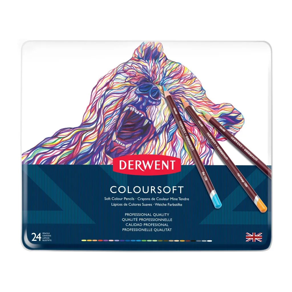 Карандаш цветный Derwent Coloursoft, 24 цветов (5028252188937)