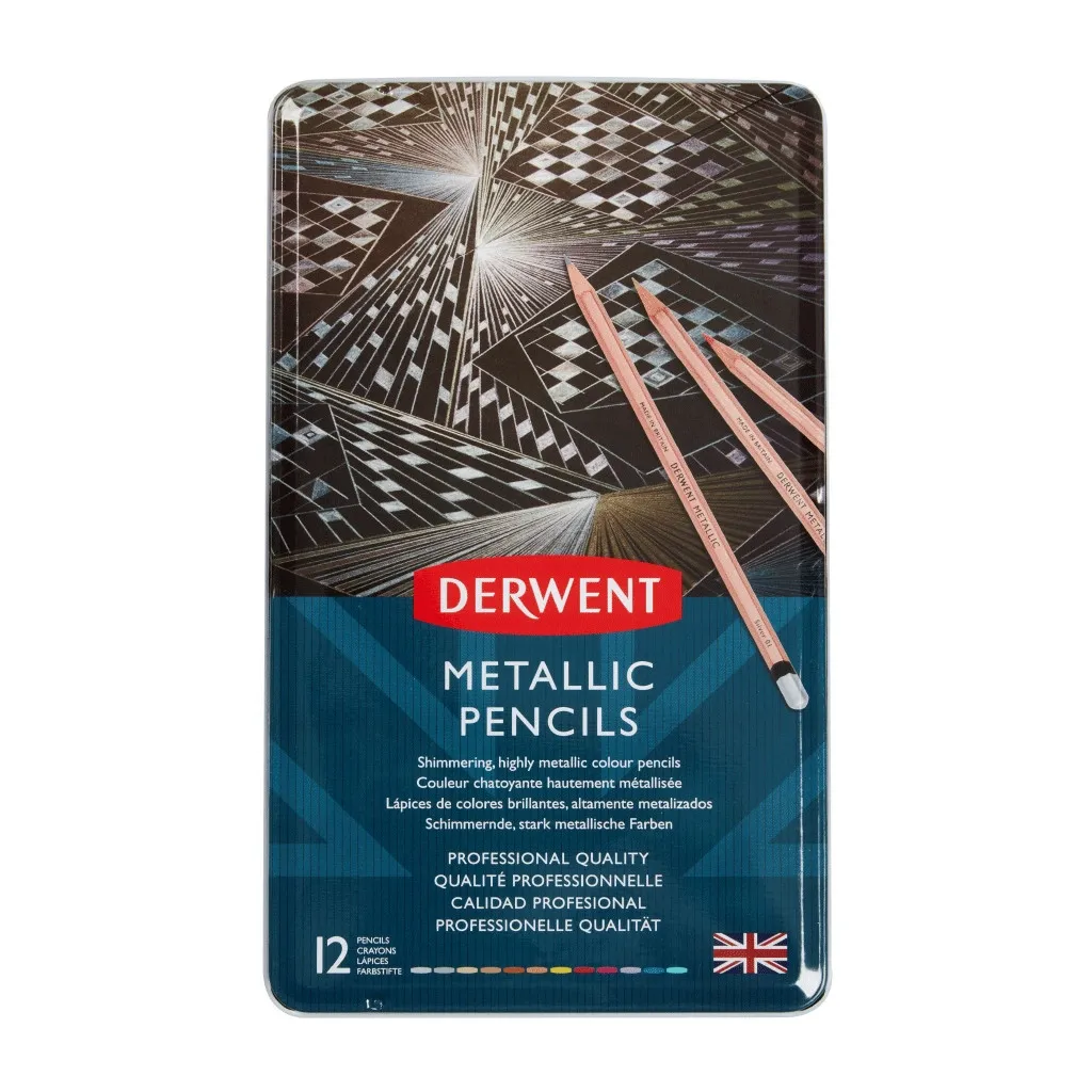 Олівцець кольоровий Derwent Metallic, 12 кольорів (5028252598590)