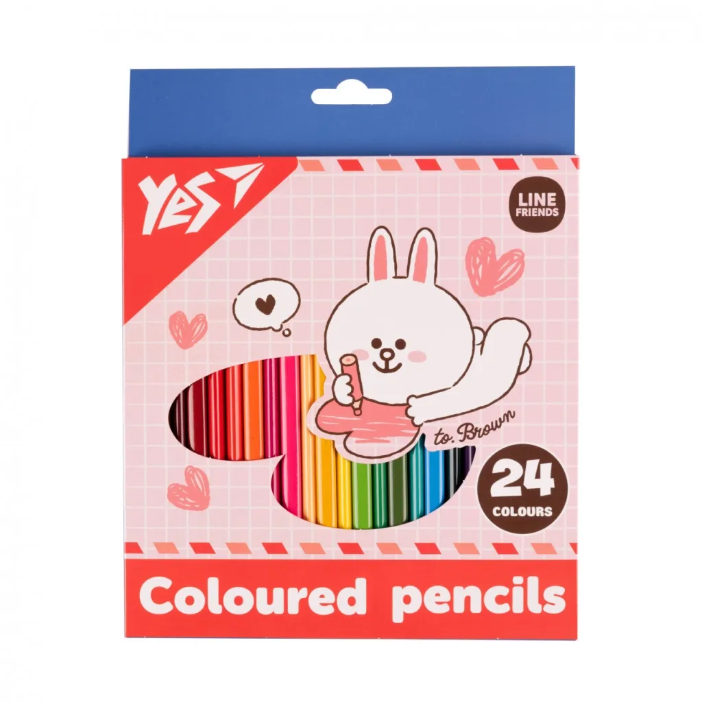 Олівцець кольоровий Yes 24 кольорів Line Friends Cony (290742)