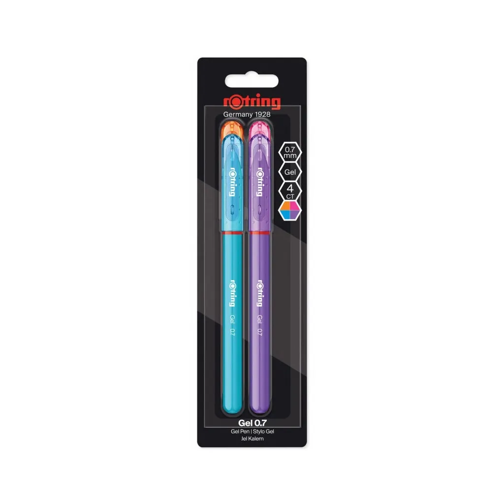 Ручка гелева Rotring Drawing ROTRING GEL Fun Colors GEL 0,7 блістер 4шт (R2115364)