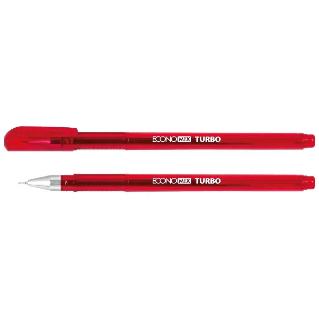 Ручка гелева Economix TURBO 0,5мм, червона (E11911-03)