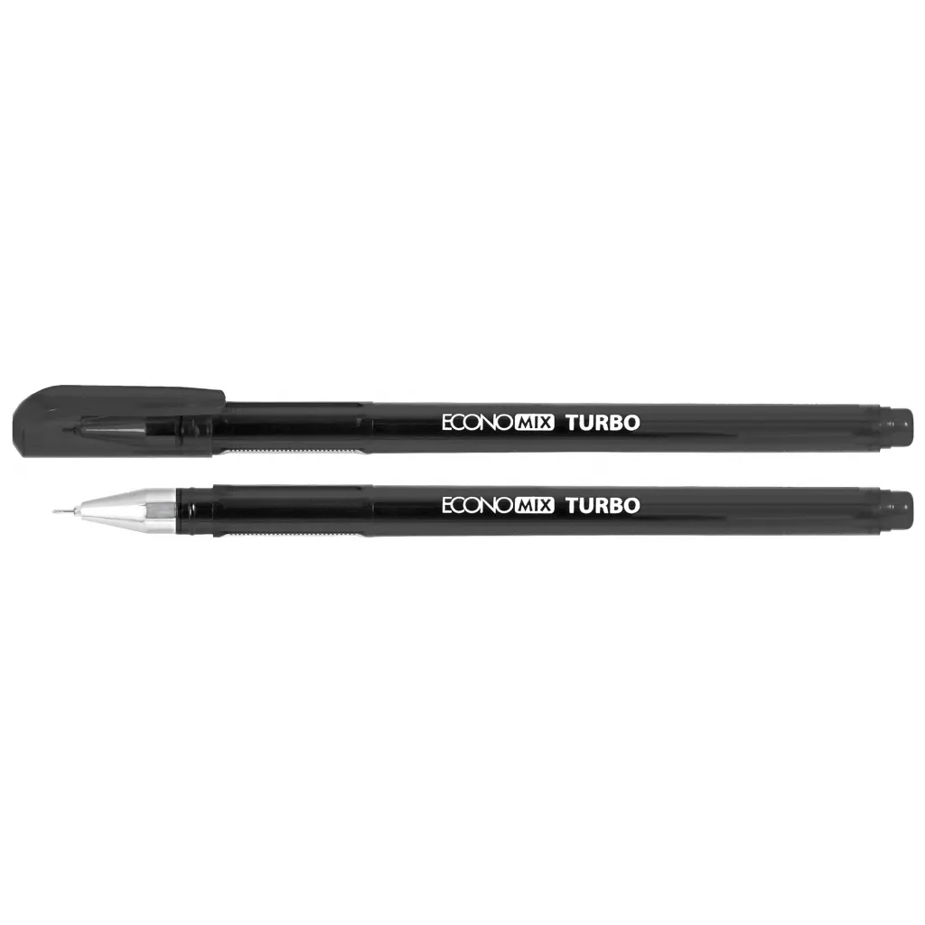 Ручка гелева Economix TURBO 0,5 мм, чорна (E11911-01)