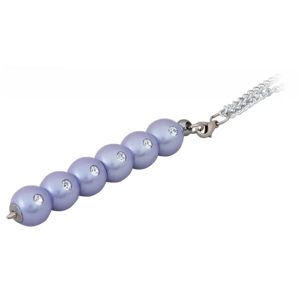 Ручка шариковая Langres с цепочкой Secret с кристаллами Синяя 0.7 мм Фиолетовый кор (LS.401021-07)