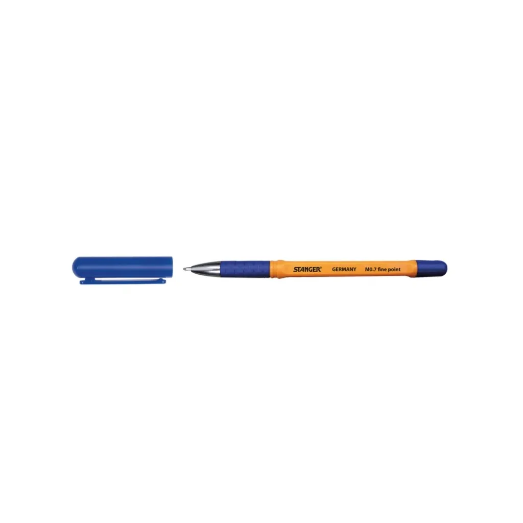 Ручка шариковая Stanger 0,7 мм, с гриппом, синяя Fine point (18000300056)
