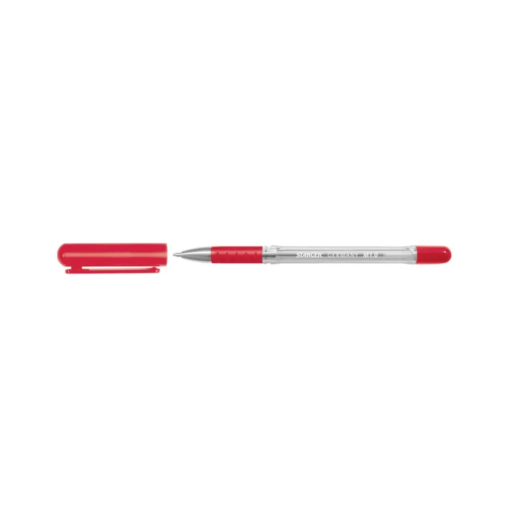 Ручка шариковая Stanger 1,0 мм, с гриппом, красная (18000300005)