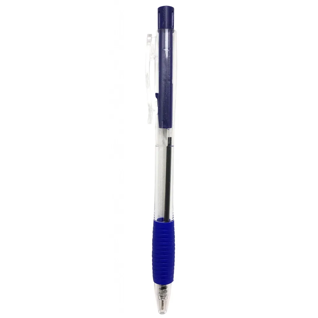 Ручка кулькова H-Tone автоматична 0,7мм, з грипом, синя, уп. 12 шт (PEN-HT-JJ20144-BL)