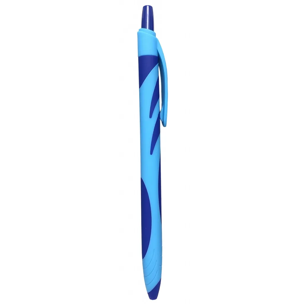 Ручка кулькова H-Tone автоматична 0,7мм, блакитний корпус, синя, уп. 12 шт (PEN-HT-JJ20164)